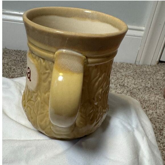 Cracker Barrel Earthen Ware "NANA" Mug; Heavy & Solid; Yellow/Cream; 18 OZ - Picture 6 of 9